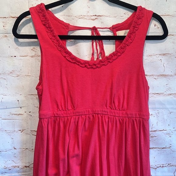 Loft Dress Womens Medium Sleeveless Babydoll Style Pink Scoop Neck casual sun - Picture 2 of 10
